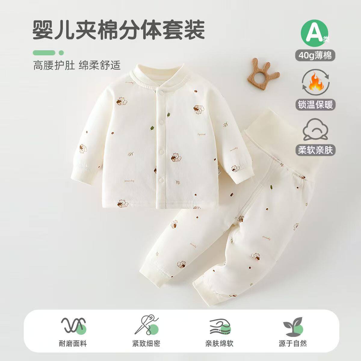 童装婴儿棉袄夹棉加厚宝宝棉服