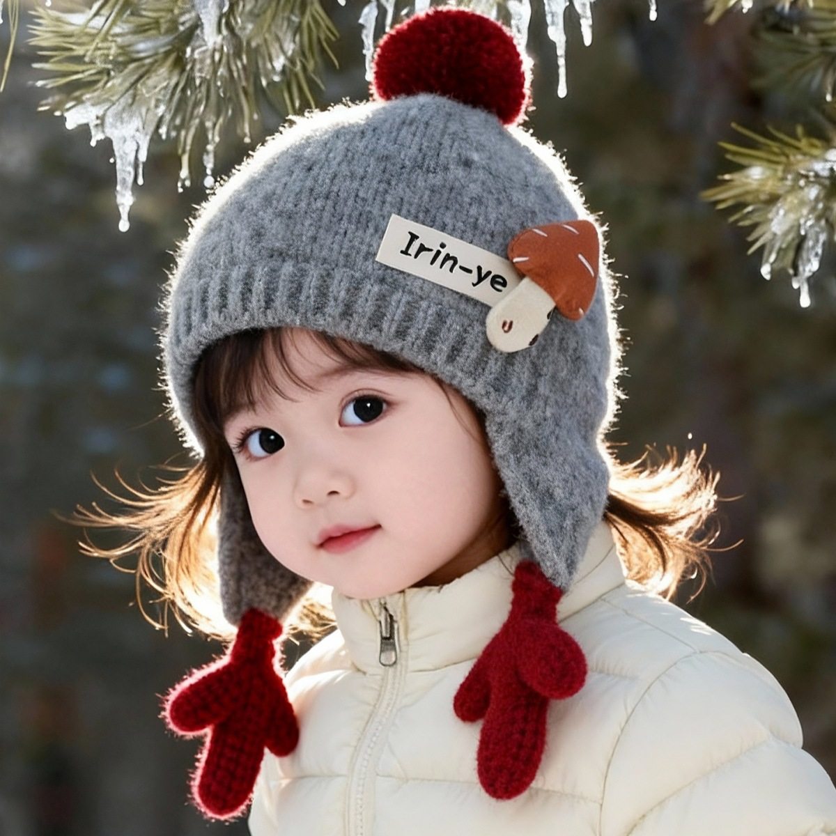 儿童帽子秋冬季保暖加厚针织护耳帽男孩女宝宝可爱防风百搭毛线帽,童装/婴儿装/亲子装,帽子,淘宝优惠券,粉丝福利购,淘宝优惠卷