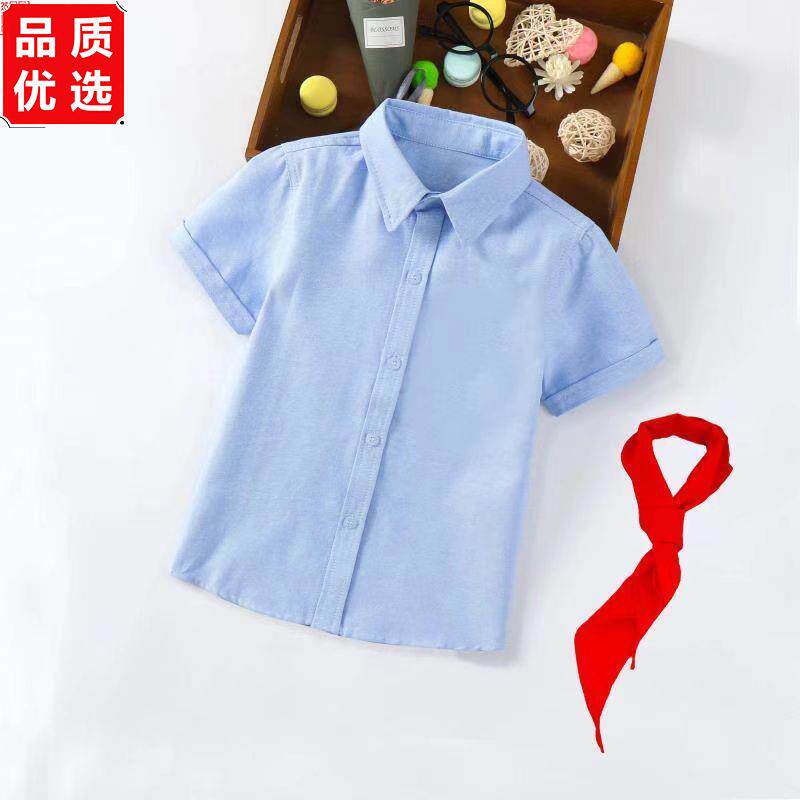 男童蓝衬衫长袖春秋小学