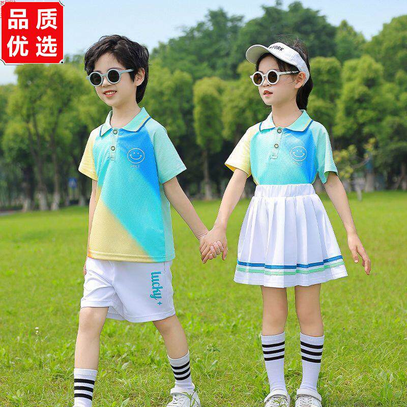 幼儿园园服夏装小学生班服夏季套装休闲运动风格校服短袖两件套