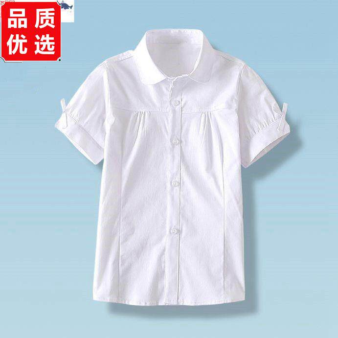 女童白色衬衫短袖伊顿同