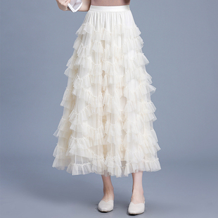 流行纱裙半身裙女2026春夏新款 高级感网纱蛋糕裙a字蓬蓬裙大0317r