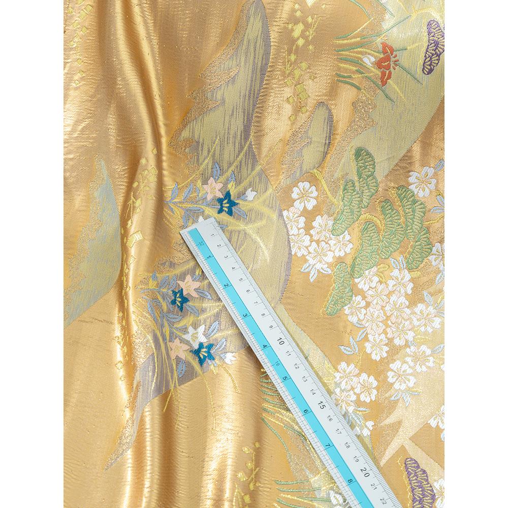 西阵织金襕山形图高精密织金面料织锦段茶垫手账和风手工画框布料