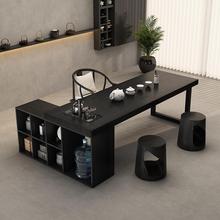 实木茶桌老板办公桌带茶台一体式转角桌茶几客厅家用2025新款高端