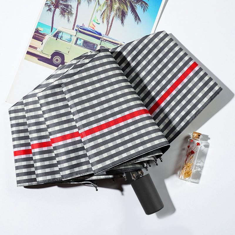 全自动雨伞晴雨两用森系覆古格子折叠遮阳伞防晒抗UV遮阳伞s