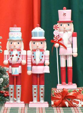 38CM国王实木胡桃夹子圣诞节装饰欧式木制家居创意摆件礼物工艺品