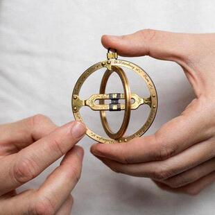 奥地利Kala环式日晷仪环形吊坠纯铜男生家具饰品手工礼品创意摆件