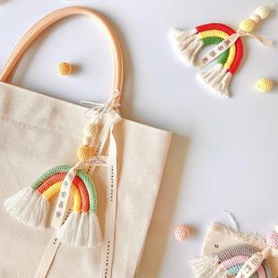 Anne 饰手工材料包diy礼物 macrame 祈福车挂包挂ins风彩虹墙面装