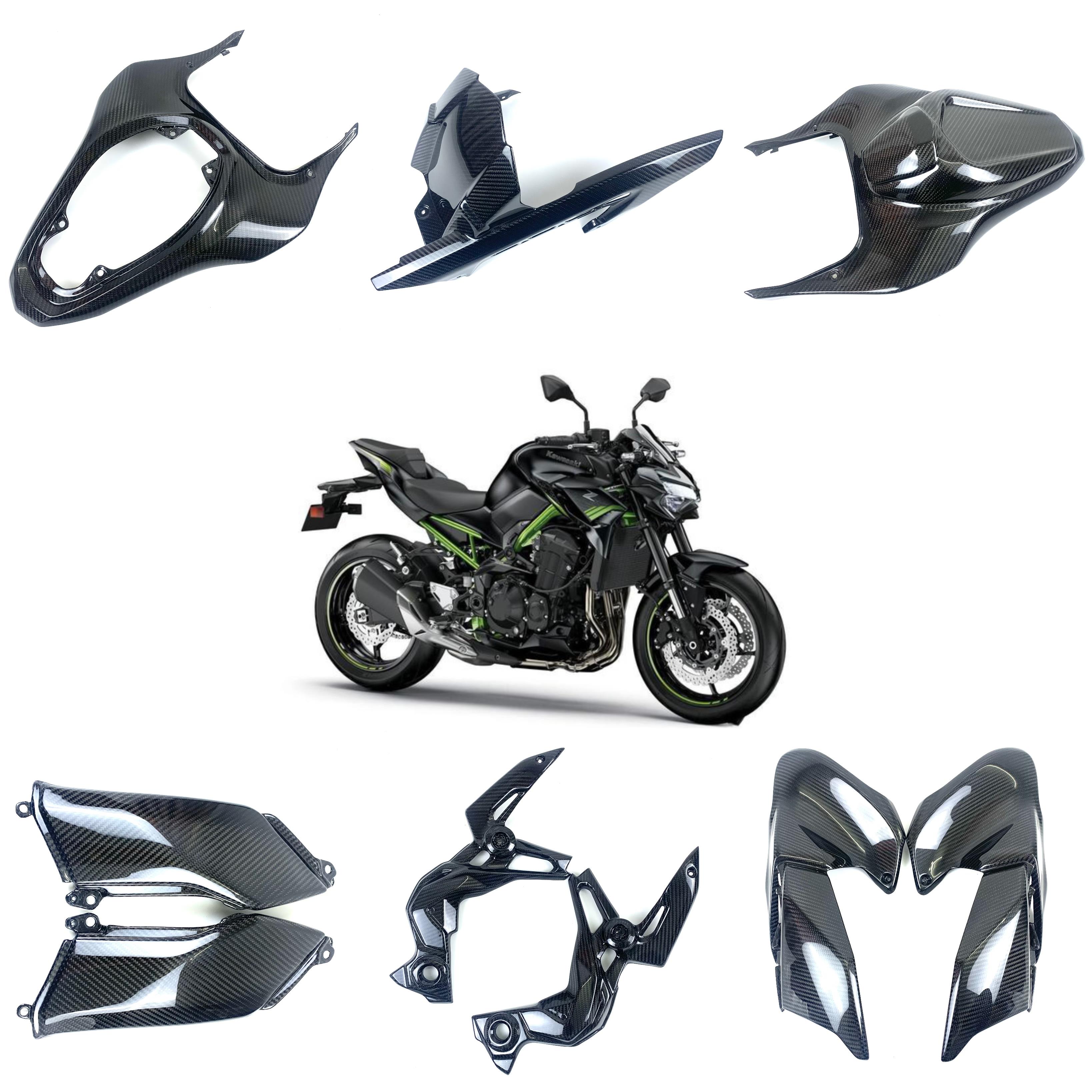 适用Kawasaki 川崎Z900 2020-23 改装配件 碳纤维 干碳外壳导流罩