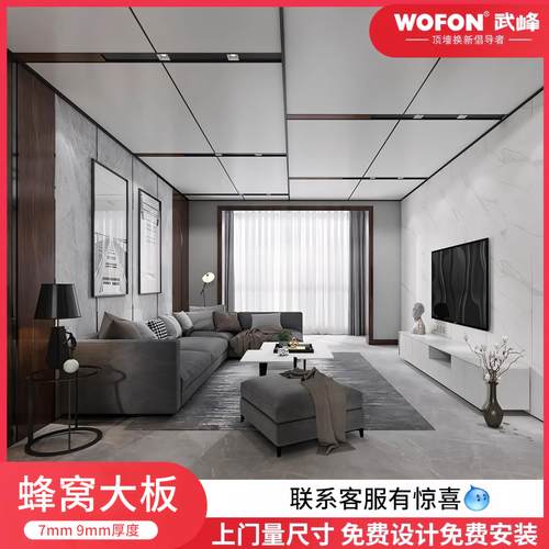 武峰蜂窝大板吊顶集成铝扣板卫生间厨房阳台客厅办公室包设计安装