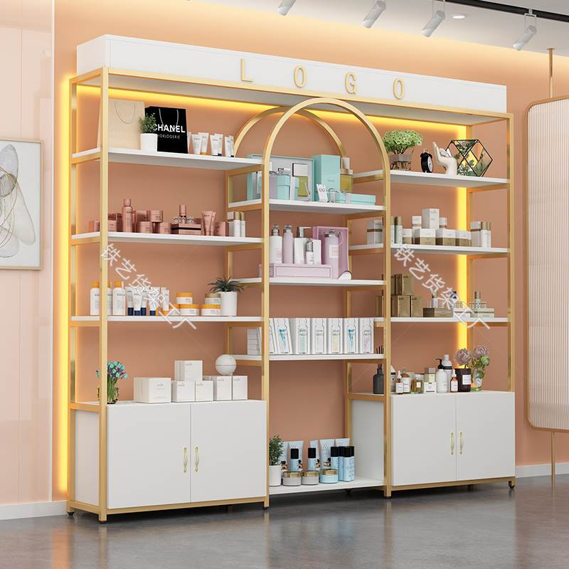 毛巾柜ins风理发店美容院展示架展示架置物架落地多层商用陈列柜
