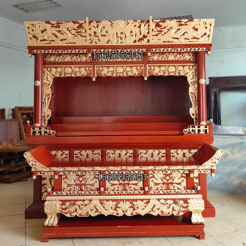 寺庙道观实木供奉台家用宗祠堂神龛祖先牌位神楼神柜佛堂佛龛贡台