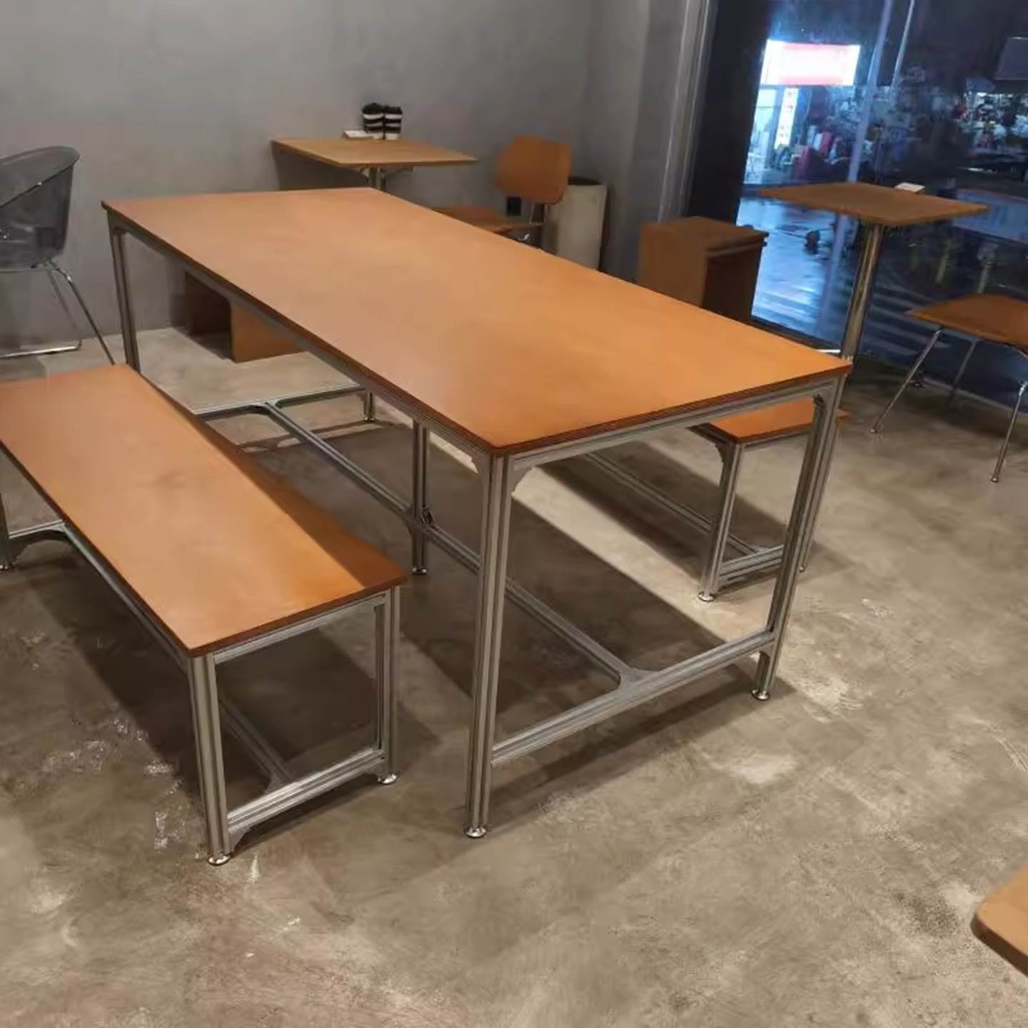 桦木办公桌简约洽谈铝挤型材料会议桌书桌电脑桌大班桌子工作台海