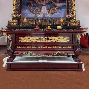 实木供桌寺庙道观佛堂翘头案大祠堂元宝桌香樟木进口硬木神台香案