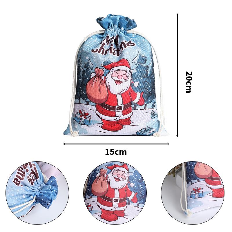 202小5新款圣诞礼品袋套装抽口绳束糖果袋圣诞礼品袋布袋005现货