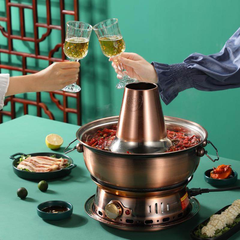 老北京铜火VXM锅家用仿铜涮老式紫铜电锅木炭火锅炉商用羊肉碳火,厨房/烹饪用具,火锅,淘宝优惠券,粉丝福利购,淘宝优惠卷