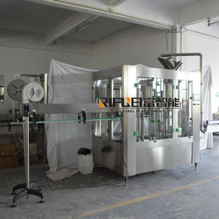 料自三动合一矿RF-16-12泉灌水灌装机 洗瓶灌装旋盖生产线 果汁饮