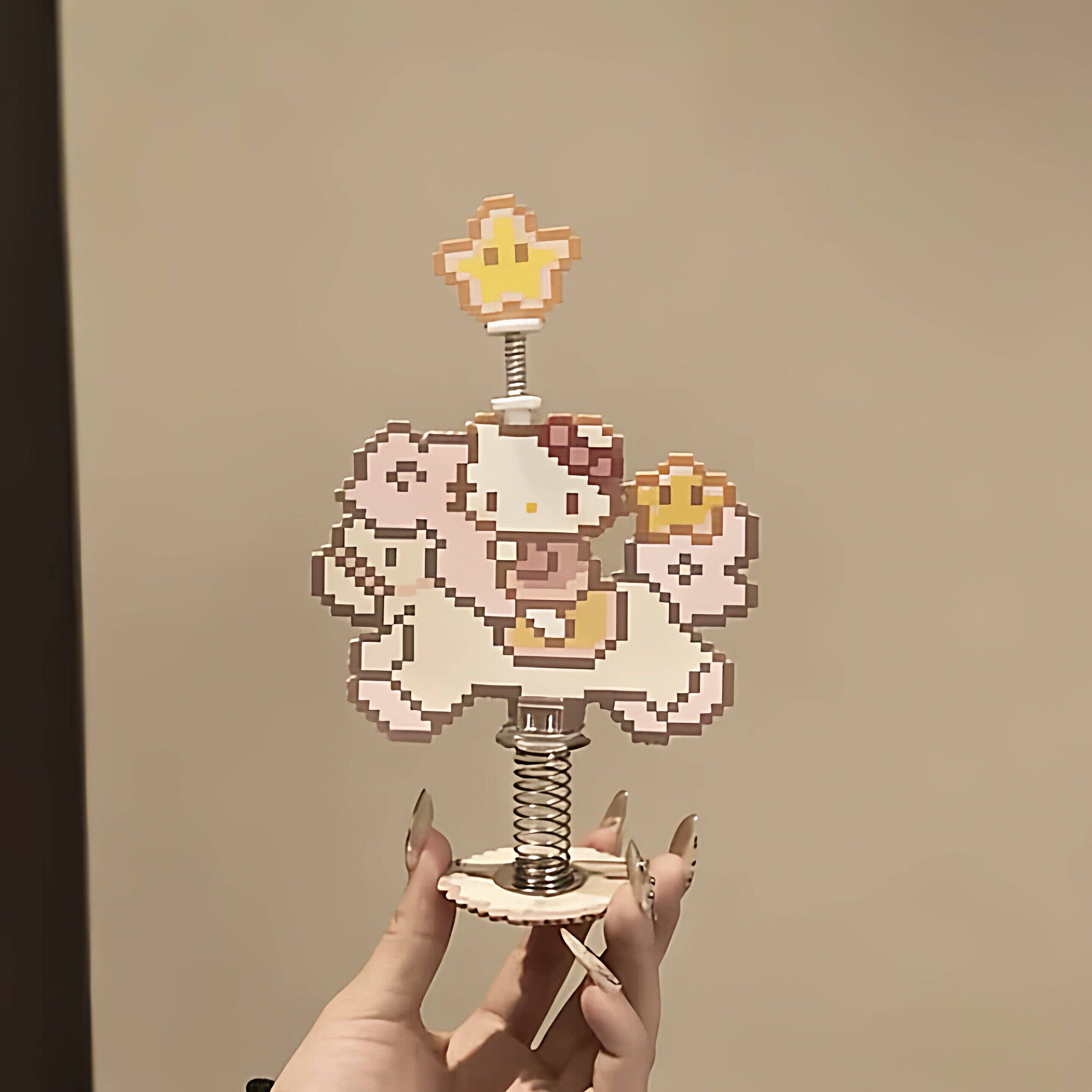 拼豆摇摇乐摇摇马diy材料车载弹簧底座配件装饰品展示架桌面摆件
