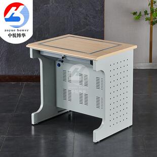 博华钢制办公桌双人位1.6米多媒体教室机房台式电脑桌课桌椅定制