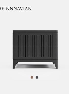芬纳维亚传承 意式纯实木床头柜黑胡桃木收纳柜(Eleva-5埃利瓦）