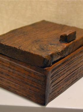 Shimaha泰国手工艺品木雕收纳盒首饰盒桌面饰品实木名片盒方形创