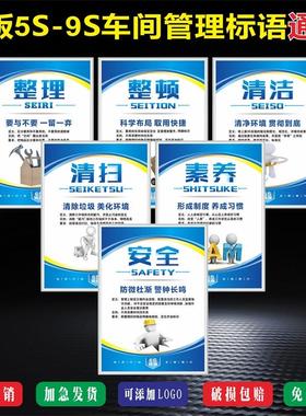 工厂车间5s6s7s8s9s仓库管理标语标识牌展板办公室挂画安全文化墙