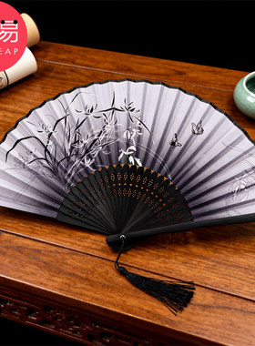 折扇B1pq808-古风扇子折扇汉服拍照旗袍跳舞随身折叠小扇便携