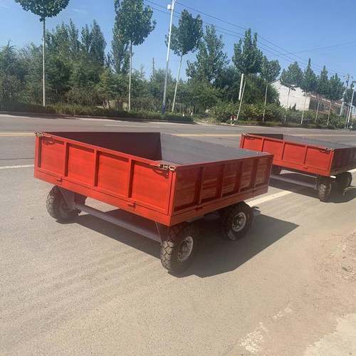 中型低栏式四轮拖车农用物资机械工具运输车厂区仓库物料周转挂车