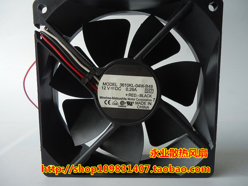 日本NMB 9225 3610KL-04W-B49 12V 0.28A 电脑机箱风扇9.2CM*2.5