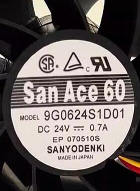 三洋SanAce60 9G0624S1D01 24V 0.7A 6038 3线 服务器变频器风扇
