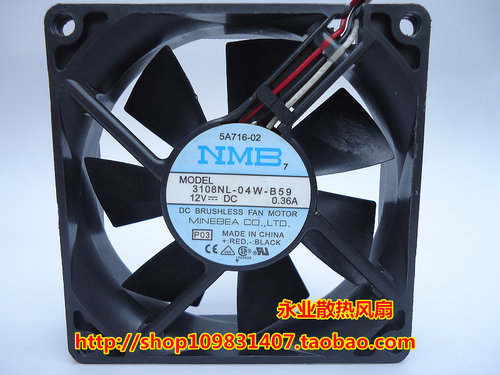 原装NMB 3108NL-04W-B59 8020 12V0.36A 8cm厘米 机箱CPU散热风扇