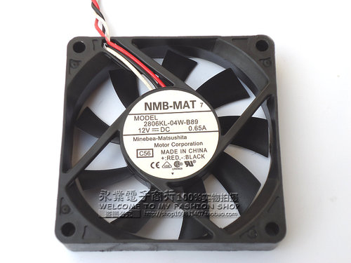 日本 NMB 2806KL-04W-B89 7015 双滚珠 7CM 12V 0.65A CPU风扇
