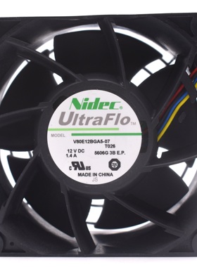 NIDEC 8038 8cm 双滚珠4线 V80E12BGA5-07 12V 1.4A 暴力风扇
