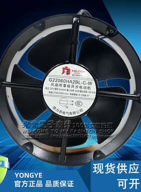 全新正品德力西220V风机 G22060HA2BL-C-W 机柜轴流散热风扇22CM