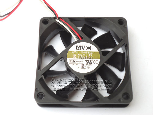 AVC F7015B12MY 7015 12V 0.2A 双滚珠 三线风扇