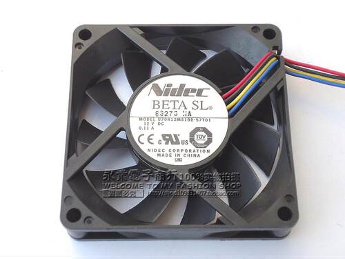 7015 NIDEc U70R12MS1BB-57T01 12V 0.11A 4线 温控 静音 cpu风扇