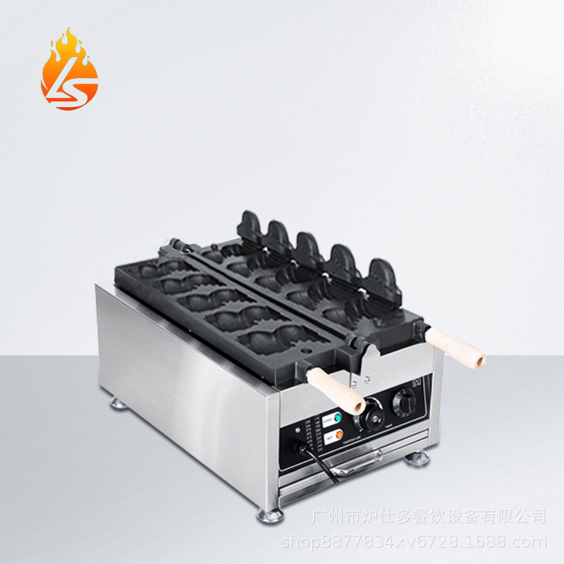 炉仕多电热商用开口恐龙烧摆摊小吃设备开口鲷鱼烧机恐龙华夫饼机