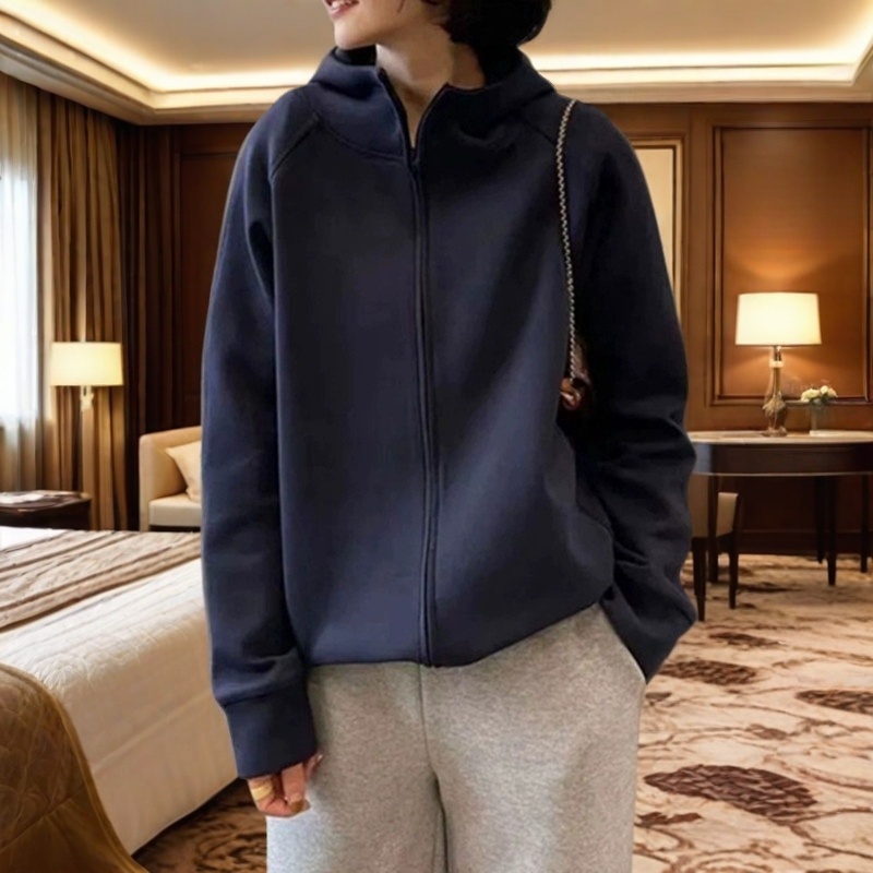 Fjwldy卫衣开衫拉链外套百搭大码春秋季新款休闲运动服连帽上衣