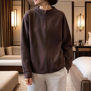 Fjwldy美式复古高街卫衣简约大码休闲百搭薄款连帽开衫秋季外套