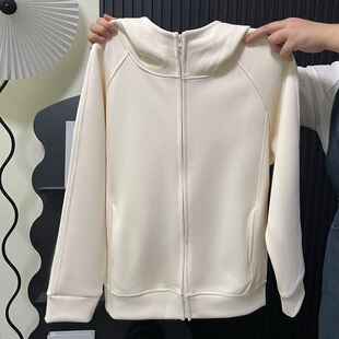 Fjwldy慵懒风连帽拉链卫衣女洋气新宽松休闲百搭减龄大码外套上衣