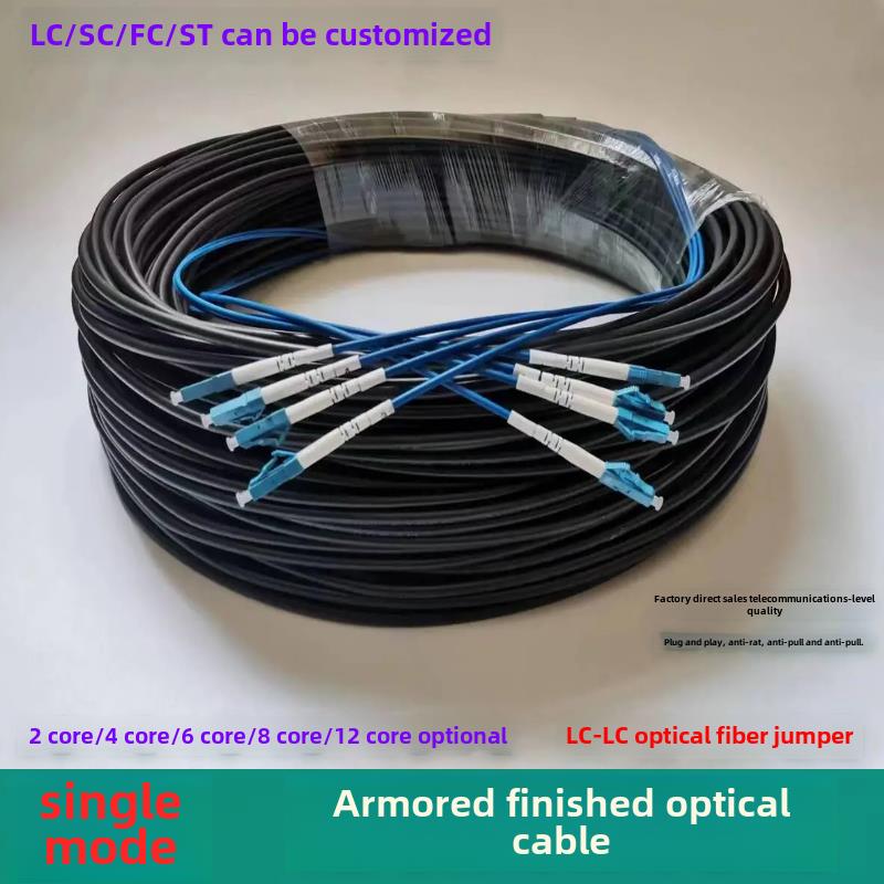 Lc无熔光纤单模光纤成品2芯/4/6/8头光纤跳线（可定制）