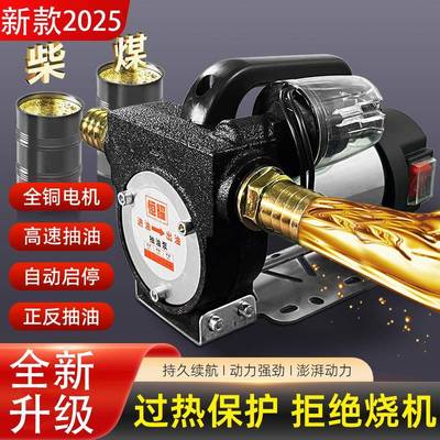 电动抽油泵12V24V220V伏油泵通用柴油泵小型加油机吸泵抽油神器