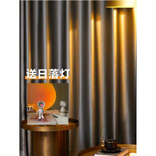 直播间背景窗帘网红专用免打孔魔术贴帘子全遮光布高级感背景卧室