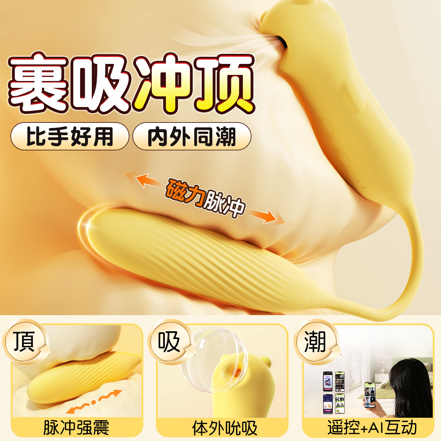 自慰器女性成人玩具跳蛋女性插入式强震吮吸app远程遥控小恶魔diy