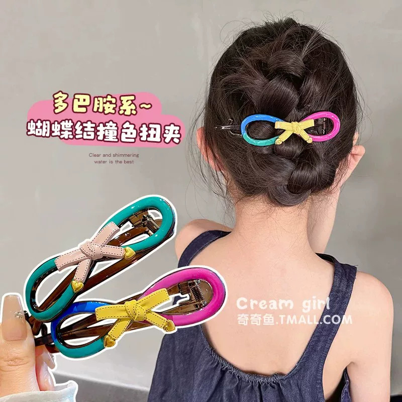 多巴胺蝴蝶结抓夹女童后脑勺