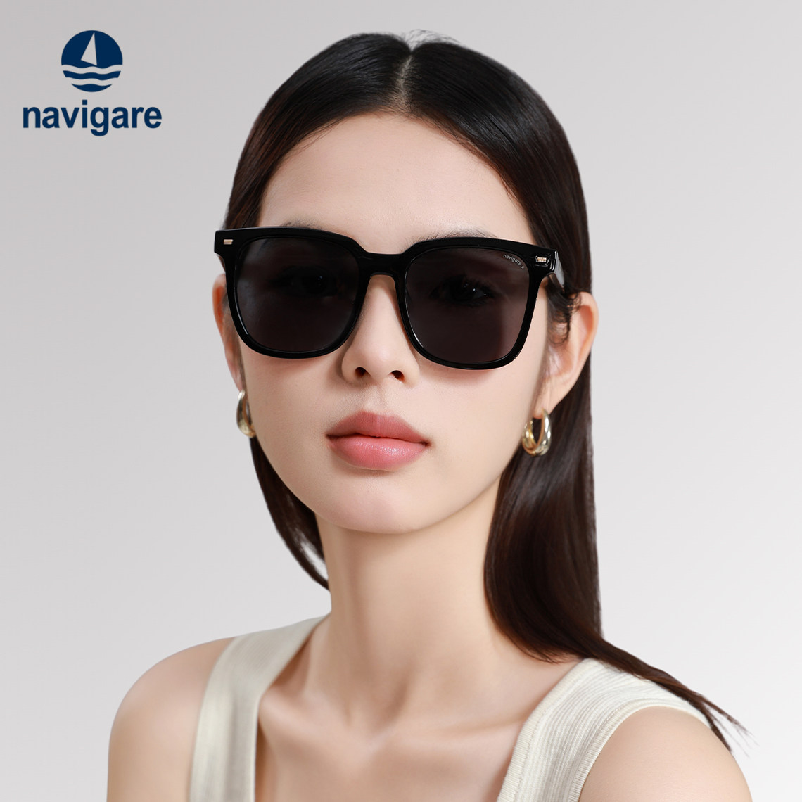 Navigare意大利小帆船墨镜男女士开车偏光太阳镜方框大脸2025新款