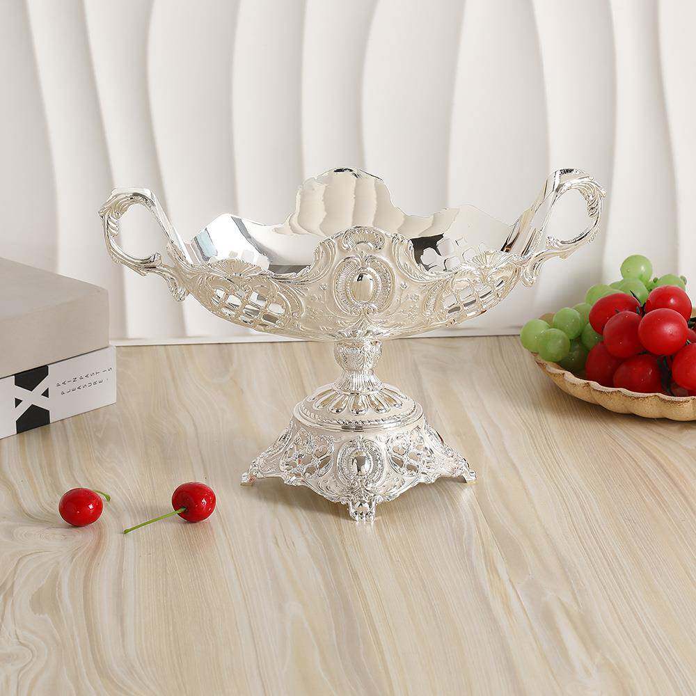 欧式高脚果盘水果盘大号客厅家用创意奢华干果盘糖果盘饰品摆件