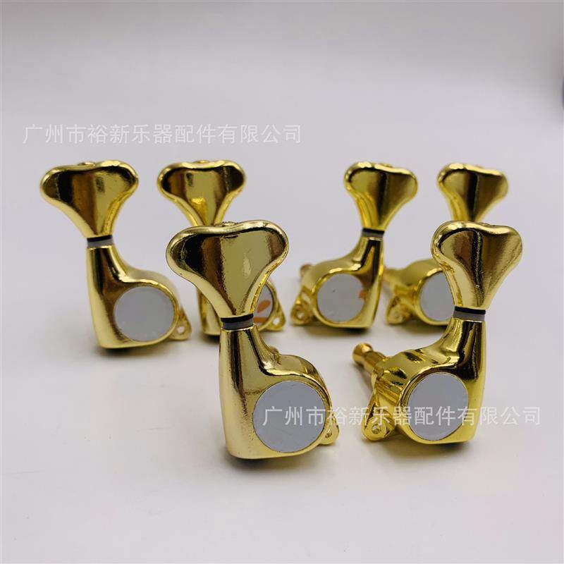 民谣吉他配件小鱼尾弦准上卷弦器旋钮镀金鱼尾斜角全封闭弦钮