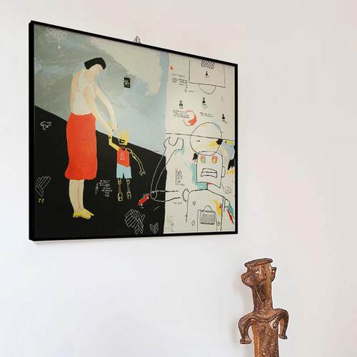 艺术家抽象卡通newmasus画玄关趣味艺术挂画餐厅卧室客厅装饰油画