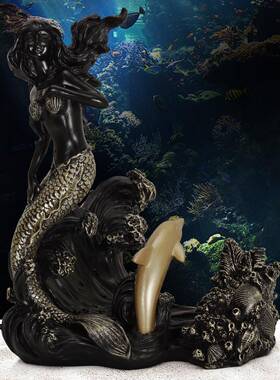 欧式奢华美人鱼树脂工艺装饰红酒架摆件婚庆场所书房厨房工艺品